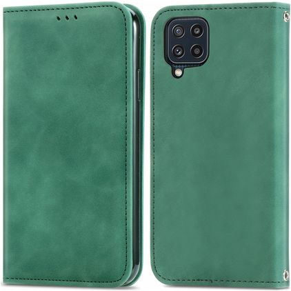 Mobigear Retro Slim Samsung Galaxy M32 4G Klapphülle Portemonnaie - Grün