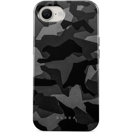 Burga Tough iPhone 16e Hülle Hardcase Backcover Stoßfest - Night Black Camo