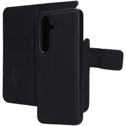 Mobiparts Samsung Galaxy S25 Hülle Echtes Leder Abnehmbare 2in1 Klapphülle Geldbörse - Schwarz