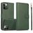 Mobigear Wallet iPhone 16 Pro Max Hülle Abnehmbare 2in1 Klapphülle Geldbörse - Grün