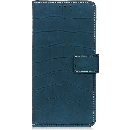 Mobigear Croco Huawei P40 Hülle Klapphülle Geldbörse - Grün