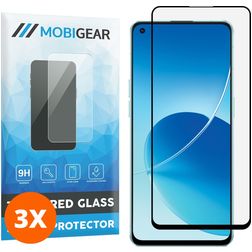 Mobigear Premium OPPO Reno 6 5G Panzerglas Displayschutz - Hüllenfreundlich - Schwarz (3er Pack)