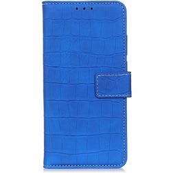Mobigear Croco Realme X50 Hülle Klapphülle Geldbörse - Blau
