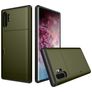 Mobigear Card Samsung Galaxy Note 10 Plus Hülle Hardcase Backcover Stoßfest mit Kartenhalter - Grün