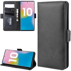 Mobigear Slim Magnet Samsung Galaxy Note 10 Plus Hülle Klapphülle Geldbörse - Schwarz