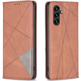 Mobigear Rhombus Slim Samsung Galaxy A55 Hülle Klapphülle - Braun