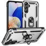 Mobigear Armor ring Samsung Galaxy A16 Hülle Hardcase Backcover Stoßfest mit Ringhalter - Silber
