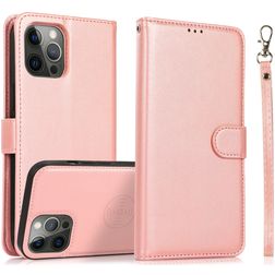 Mobigear Wallet iPhone 16 Pro Hülle Abnehmbare 2in1 Klapphülle Geldbörse - Roségold