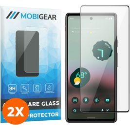 Mobigear Premium Google Pixel 7a Panzerglas Gehärtetes Glas Displayschutz - Hüllenfreundlich - Schwarz (2er Pack)