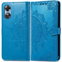 Mobigear Mandala OPPO A17 Hülle Klapphülle Geldbörse - Blau