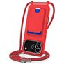 Mobigear Lanyard Card iPhone 18 Pro Silikon Handykette mit Kartenhalter - Rot
