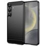 Mobigear Brushed Slim Samsung Galaxy S25 Plus Hülle Flexibles TPU Backcover - Schwarz