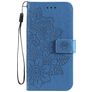 Mobigear Flowers OPPO A54 5G Hülle Klapphülle Geldbörse - Blau