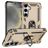 Mobigear Armor ring Samsung Galaxy S25 Hülle Hardcase Backcover Stoßfest mit Ringhalter - Gold