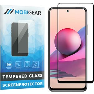 Mobigear Premium Xiaomi Redmi Note 10S Panzerglas Gehärtetes Glas Displayschutz - Hüllenfreundlich - Schwarz