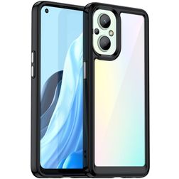 Mobigear Crystal OPPO Reno 7 Lite Hülle Hardcase Backcover - Transparent / Schwarz