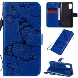 Mobigear Butterfly Samsung Galaxy A41 Hülle Klapphülle Geldbörse - Blau
