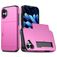 Mobigear Card iPhone 18 Hülle Hardcase Backcover Stoßfest mit Kartenhalter - Rose Red