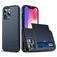 Mobigear Card iPhone 13 Mini Hülle Hardcase Backcover Stoßfest mit Kartenhalter - Blau