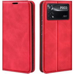 Mobigear Retro Slim POCO X4 Pro 5G Hülle Klapphülle Geldbörse - Rot