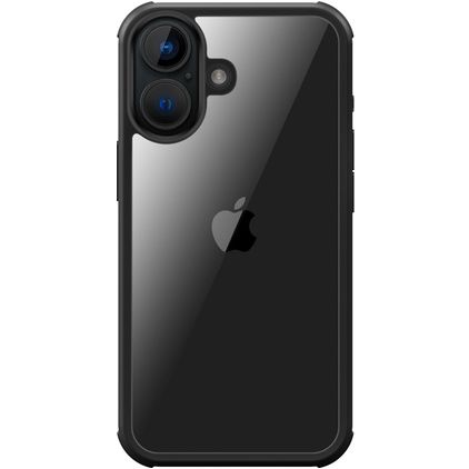 Valenta Full Cover iPhone 16 Hülle Gehärtetes Glas Backcover Stoßfest - Schwarz