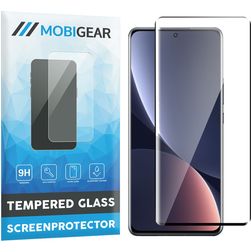 Mobigear Premium Xiaomi 12 Pro Panzerglas Displayschutz - Hüllenfreundlich - Schwarz