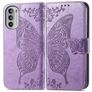 Mobigear Butterfly Motorola Moto G82 Hülle Klapphülle Geldbörse - Lila
