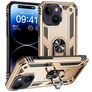 Mobigear Armor Ring iPhone 15 Plus Hülle Hardcase Backcover Stoßfest mit Ringhalter - Gold