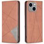 Mobigear Rhombus Slim iPhone 15 Plus Hülle Klapphülle - Braun