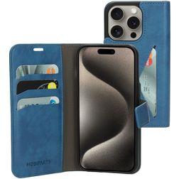 Mobiparts Classic Wallet iPhone 15 Pro Hülle Klapphülle Geldbörse - Steel Blue