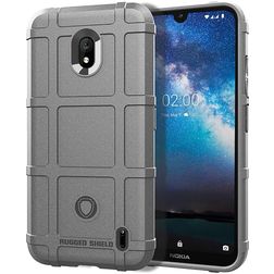 Mobigear Rugged Shield Nokia 2.2 Hülle Flexibles TPU Backcover Stoßfest - Grau