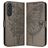 Mobigear Butterfly Samsung Galaxy M55 Klapphülle Portemonnaie - Grau