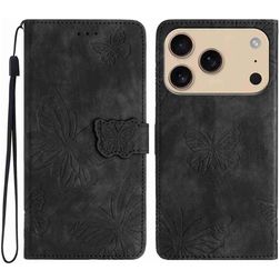 Mobigear Butterfly iPhone 17 Pro Hülle Klapphülle Geldbörse - Schwarz