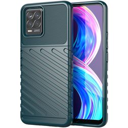 Mobigear Groove Realme 8 Hülle Flexibles TPU Backcover - Grün