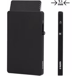 Valenta Cardprotector Aluminium Kartenetui - 5 Karten - MagSafe Kompatibel - Schwarz