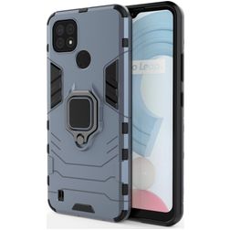 Mobigear Armor Ring Realme C21 Hülle Hardcase Backcover Stoßfest mit Ringhalter - Blau
