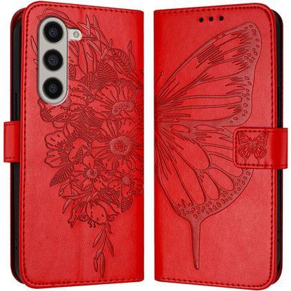 Mobigear Butterfly Samsung Galaxy Z Fold 6 Hülle Klapphülle Geldbörse - Rot