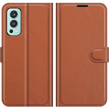 Mobigear Classic OnePlus Nord 2 Hülle Klapphülle Geldbörse - Braun