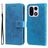 Mobigear Flowers OnePlus 15 Hülle Klapphülle Geldbörse - Blau