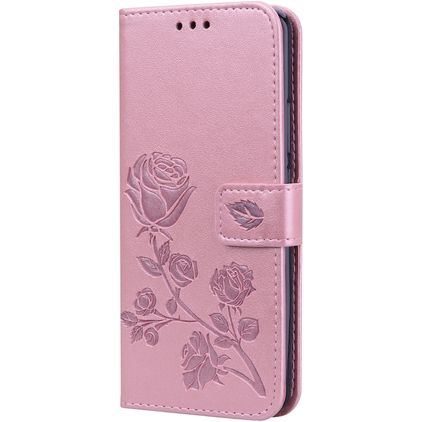 Mobigear Roses Huawei Mate 20 Pro Hülle Klapphülle Geldbörse - Roségold