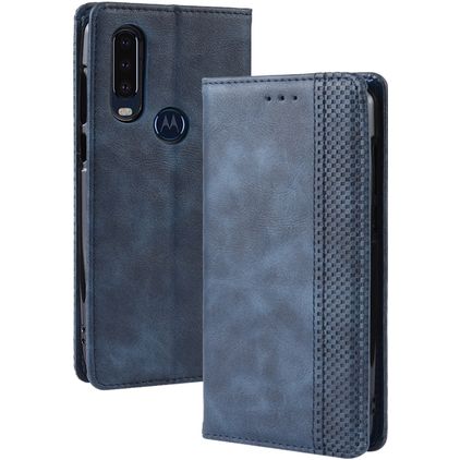 Mobigear Sensation Motorola One Action Hülle Klapphülle Geldbörse - Blau