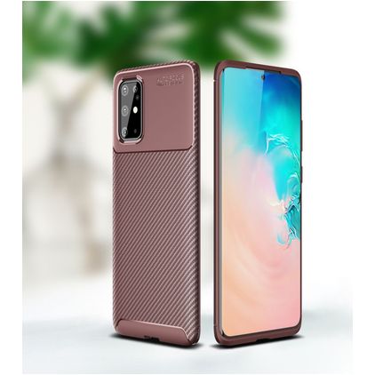 Mobigear Racing OPPO Reno 4 Hülle Flexibles TPU Backcover - Braun