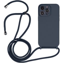Mobigear Lanyard iPhone 15 Pro Silikon Handykette - Dunkelblau