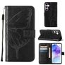 Mobigear Butterfly Samsung Galaxy A55 Hülle Klapphülle Geldbörse - Schwarz