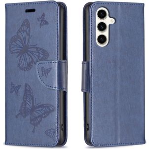 Mobigear Butterfly Samsung Galaxy S23 FE Hülle Klapphülle Geldbörse - Blau