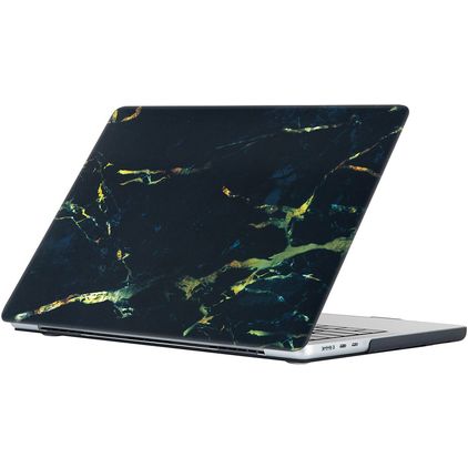 Mobigear Marble MacBook Air 15 Zoll (2023-2026) Hardcase Hülle MacBook Case - Schwarz / Braun - Model A2941 / A3114 / A3241 / A3448