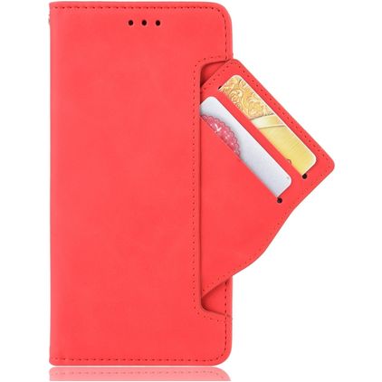 Mobigear Slide Wallet LG K51s Hülle Klapphülle Geldbörse - Rot