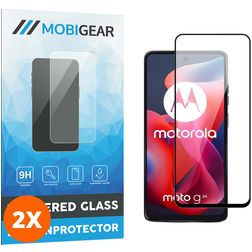 Mobigear Premium Motorola Moto G24 Panzerglas Gehärtetes Glas Displayschutz - Hüllenfreundlich - Schwarz (2er Pack)
