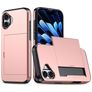 Mobigear Card iPhone 16 Plus Hülle Hardcase Backcover Stoßfest mit Kartenhalter - Roségold