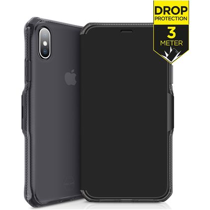 ITSkins SpectrumFolio iPhone XS Max Hülle Klapphülle - Schwarz